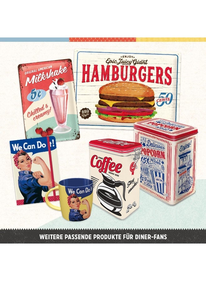 Nostalgic Art Nostalgic-Art Retro Tin Sign, 7.9" x 11.8", USA Diner Milkshake - Gift idea for USA & Diner fans, Metal Plaque, Vintage design for wall decoration - Image 3